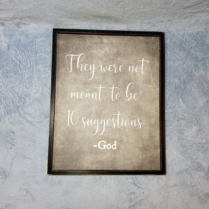 They Were Not Meant To Be 10 Suggestions Inspirational Framed Wall Art 15" x 19"